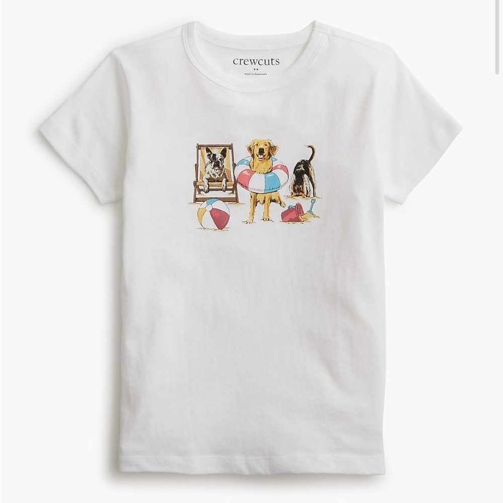 J. Crew Crewcuts Boys' swimming golden dog and sailboats tee  100% Cotton M